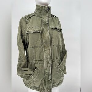 Vintage Abercrombie Fitch Sentinel Jacket Utility Military Cargo Sz L Y2K Green